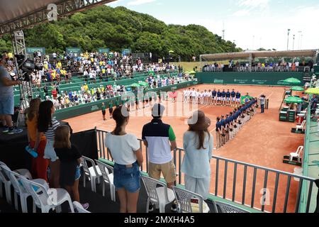 Florianopolis, Santa Catarina, Brasil. 3rd Feb, 2023. (SPO) Davis Cup between Brazil and China. February 03, 2023, Florianopolis, Santa Catarina, Brazil: Preparations for the beginning of Davis Cup between Brazil and China at Costao do Santinho, in Florianopolis (SC) on Friday (03) where two singles matches will be held.Credit: Leco Viana/Thenews2 (Credit Image: © Leco Viana/TheNEWS2 via ZUMA Press Wire) EDITORIAL USAGE ONLY! Not for Commercial USAGE! Credit: ZUMA Press, Inc./Alamy Live News Stock Photo