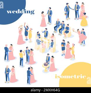 Wedding isometric 3d icons set Stock Vector Image & Art - Alamy