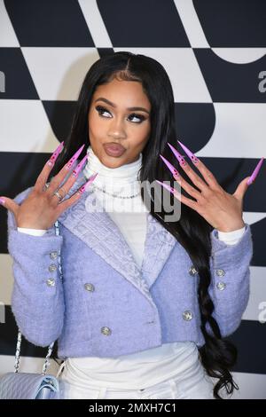 Hollywood, USA. 02nd Feb, 2023. Saweetie attends the Warner Music Group Pre-Grammy Party at Hollywood Athletic Club on February 02, 2023 in Hollywood, California. Photo: Annie Lesser/imageSPACE Credit: Imagespace/Alamy Live News Stock Photo