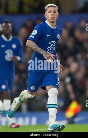 London, UK. 03rd Feb, 2023. Enzo Fernandez of Chelsea during the Premier League match between Chelsea and Fulham at Stamford Bridge, London, England on 3 February 2023. Photo by Salvio Calabrese. Editorial use only, license required for commercial use. No use in betting, games or a single club/league/player publications. Credit: UK Sports Pics Ltd/Alamy Live News Stock Photo