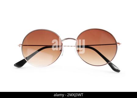 Stylish sunglasses isolated on white. Beach object Stock Photo