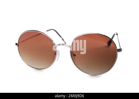 Stylish sunglasses isolated on white. Beach object Stock Photo