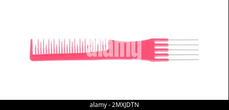 New pin tail comb isolated on white, top view Stock Photo