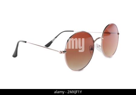 Stylish sunglasses isolated on white. Beach object Stock Photo