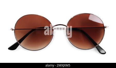 Stylish sunglasses isolated on white. Beach object Stock Photo