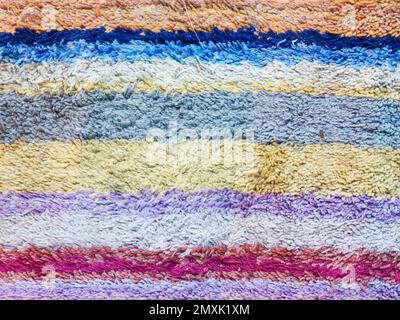 Close up image colorful used floor mate textured. For background purpose. Stock Photo