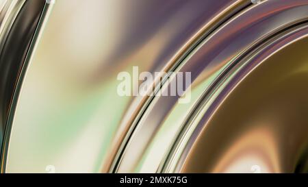 Giant vortex formed by green and gold metal plates Abstract, dramatic, modern, luxurious and exclusive 3D rendering graphic design element background Stock Photo