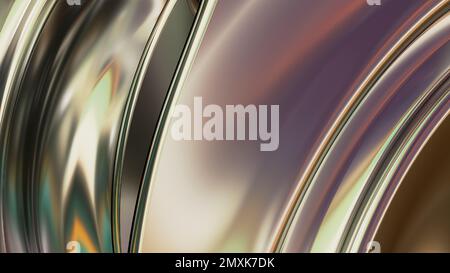 Green and gold metal plates swirling Abstract, dramatic, modern, luxurious and exclusive 3D rendering graphic design element background material. High Stock Photo
