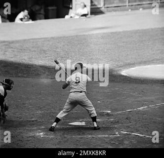 New York Yankees Roger Maris, with a count of two balls, no