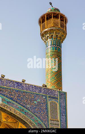 South Ivan with Minaret, Friday Mosque, Masjid-e Jomeh, Isfahan, Isfahan, Iran, Asia Stock Photo