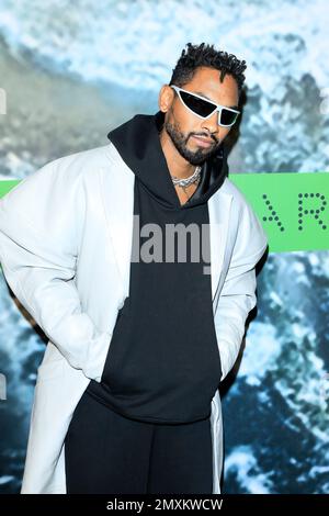 February 2, 2023, Los Angeles, CA, USA: LOS ANGELES - FEB 2: Miguel at the Stella McCartney X Adidas Party at the Henson Recording Studio on February 2, 2023 in Los Angeles, CA (Credit Image: © Kay Blake/ZUMA Press Wire) EDITORIAL USAGE ONLY! Not for Commercial USAGE! Stock Photo