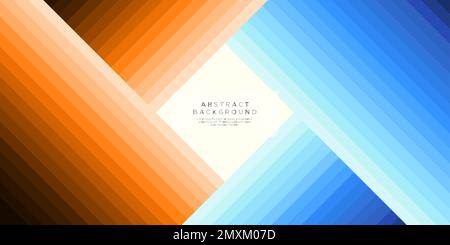 Colorful orange and blue line abstract square background. Modern design vector. Stock Vector