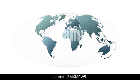 Polygonal world map. Aitoff projection. Amazing vector illustration. Stock Vector