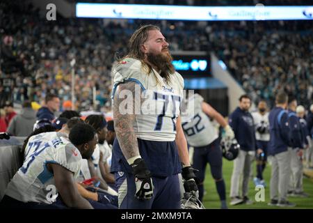 Tennessee Titans guard Jordan Roos (70) warms up prior to an NFL football  game against the New England Patriots, Sunday, Nov. 28, 2021, in  Foxborough, Mass. (AP Photo/Stew Milne Stock Photo - Alamy