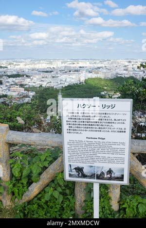 Maeda Escarpment, also known as Hacksaw Ridge, in Naha, Okinawa, Japan. The location was a battleground during World War II. Stock Photo