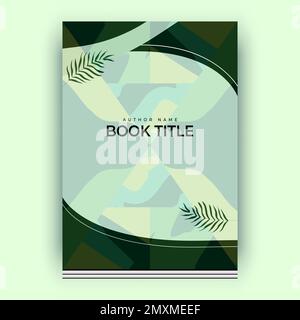 Black and White Book Cover Design With Leaves, Flyer Poster Book Title Author Name Design Illustration Stock Photo