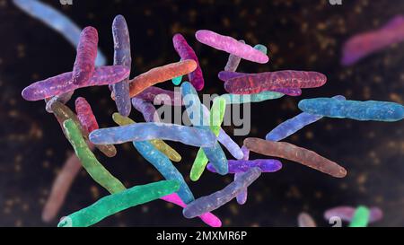 Mycobacterium bovis bacteria, illustration Stock Photo