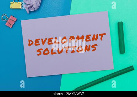 Handwriting text Development Solutions. Word Written on Efficient Planning based on the Company needs Stock Photo