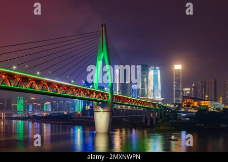 Sichuan chongqing thousand fellow gate bridge at night Stock Photo