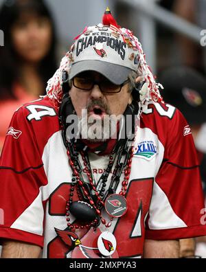 A Los Angeles Rams' fan wears a hat adorned with horns at the Rams game  against the the Arizona Cardinals at State Farm Stadium in Glendale,  Arizona on December 23, 2018. Photo