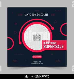 Creative vector for black friday sale social media post template banner Stock Vector