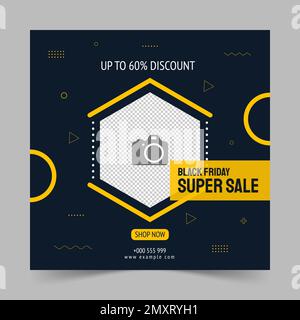 Creative vector for black friday sale social media post template banner Stock Vector