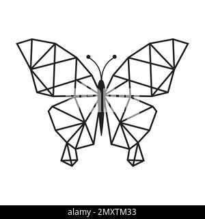 LOW POLY LOGO ICON SYMBOL TRIANGLE BUTTERFLY GEOMETRIC POLYGONAL eps Stock Vector