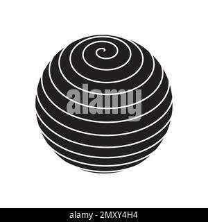 Halftone black and white sphere set isolated on white background. Vector abstract spheres with dots and stripes for logo and web designs ep Stock Vector