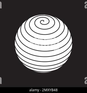 Halftone black and white sphere set isolated on white background. Vector abstract spheres with dots and stripes for logo and web designs ep Stock Vector