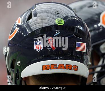 A Chicago Bears helmet is shown in the first half of an NFL football game  against the Washington Commanders in Chicago, Thursday, Oct. 13, 2022. (AP  Photo/Nam Y. Huh Stock Photo - Alamy