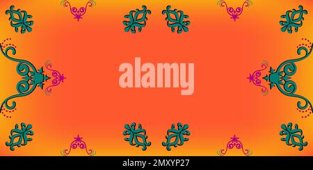 Frame for text with a pattern in Arabic, Asian style. The frame is designed for festive, congratulatory, invitation texts. Stock Vector