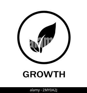 Growth icon. Leaf in circle symbol. Green eco sign Stock Vector