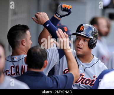 Detroit Tigers' Prince Fielder bats against the Chicago White sox during a  baseball game Saturday, Sept. 1, 2012 in Detroit. (AP Photo/Duane Burleson  Stock Photo - Alamy