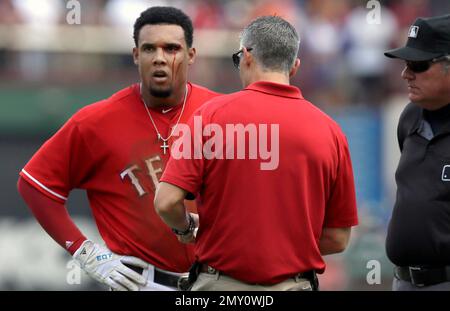 Minnesota Twins' Nick Punto during a baseball game against the Texas  Rangers, Thursday, Aug. 20, 2009 in Arlington, Texas. (AP Photo/Tony  Gutierrez Stock Photo - Alamy