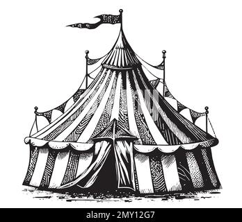 Circus tent hand drawn sketch Vector illustration Stock Vector