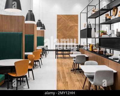 Contemporary office building cafe interior Stock Photo