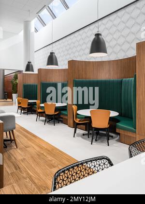 Contemporary office building cafe interior Stock Photo