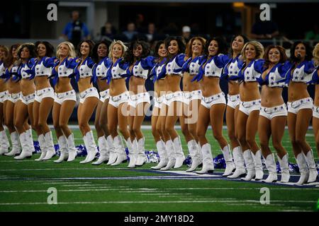 The Dallas Cowboys Cheerleaders perform their annual Christmas routine  during the Tampa Bay Buccaneers game AT&T Stadium in Arlington, Texas on  December 23, 2018. Photo by Ian Halperin/UPI Stock Photo - Alamy