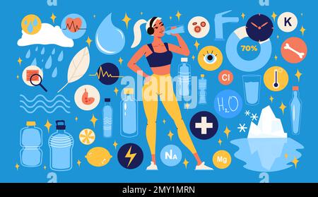People And Water Big Set Stock Vector