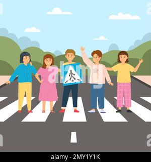 Traffic Laws Rules Road Children Crossroads Stock Vector (Royalty
