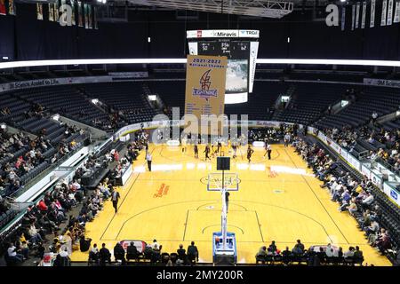 London Ontario Canada. Jan 19 2023, The Sudbury 5 Defeat the London Lightning 86-83 in the NBLC Season opener. London Lightning. Luke Durda/Alamy Stock Photo