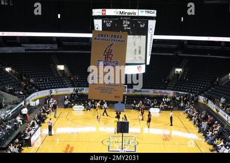 London Ontario Canada. Jan 19 2023, The Sudbury 5 Defeat the London Lightning 86-83 in the NBLC Season opener. London Lightning. Luke Durda/Alamy Stock Photo