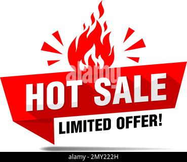 Hot sale price limited offer. Vector label template on transparent background Stock Vector