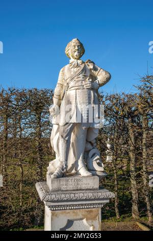 George Duke of Brunswick-Luneburg Statue at Herrenhausen Gardens - Hanover, Lower Saxony, Germany Stock Photo