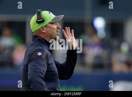 Tampa Bay Buccaneers quarterback Tom Brady (12) hugs Seattle Seahawks  special teams coordinator Larry Izzo after an NFL football game at Allianz  Arena in Munich, Germany, Sunday, Nov. 13, 2022. The Tampa