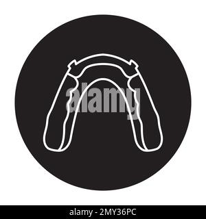 Hawley retainer line icon. Dental prosthetic. Vector illustration Stock Vector