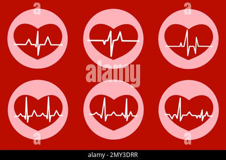 Set heart Rate icon vector graphic. Heart Rate symbol Stock Vector