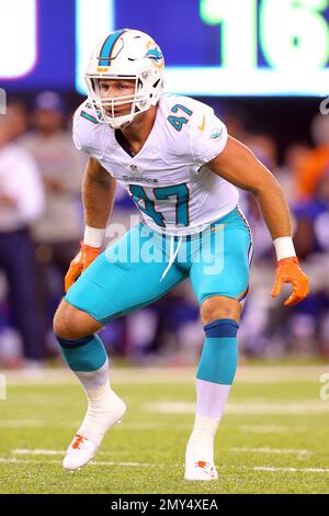 Indianapolis, Indiana, USA. 25th Nov, 2018. Miami Dolphins linebacker Kiko  Alonso (47) during NFL football game action between the Miami Dolphins and  the Indianapolis Colts at Lucas Oil Stadium in Indianapolis, Indiana.