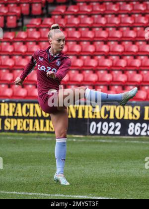 Walsall, UK. 04th Feb, 2023. Walsall, England, February 4th 2023: Alisha Lehmann (7 Aston Villa) warms up during the Barclays FA Womens Super League match between Aston Villa and Brighton at Bescot Stadium in Walsall, England (Natalie Mincher/SPP) Credit: SPP Sport Press Photo. /Alamy Live News Stock Photo