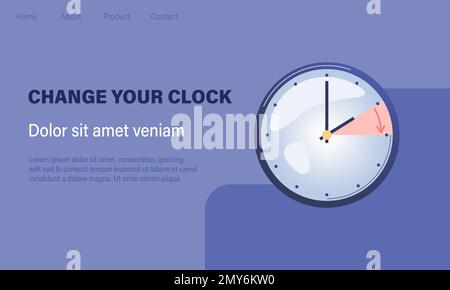 Daylight saving time concept. Turning to winter or summer time Stock Vector